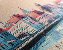 Load image into Gallery viewer, Bialystok Poland Panoramic Travel Poster, Framed Canvas Print or Metal Wall Art, Travel Art, Home Decor, Panoramic Painting, Midcentury Art