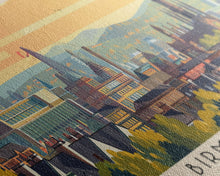 Load image into Gallery viewer, Birmingham United Kingdom Travel Print Wall Art, Panoramic City Art, Travel Art, Wall Decor, Vacation Gift, Framed Canvas Print Or Metal Art