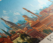 Carregar imagem no visualizador da galeria, Bologna Italy Wall Art, Panoramic Travel Poster, Panoramic Framed Canvas Print, City Wall Art, Wall Hanging Home Decor, Travel Art