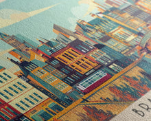 Load image into Gallery viewer, Bradford United Kingdom Travel Print Wall Art, Panoramic City Art, Travel Art, Wall Decor, Vacation Gift, Framed Canvas Print Or Metal Art