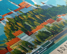 Load image into Gallery viewer, Bratislava Slovakia Wall Art, Panoramic Travel Poster, Panoramic Framed Canvas Print, City Wall Art, Wall Hanging Home Decor, Travel Art