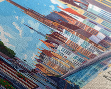 Carregar imagem no visualizador da galeria, Bruges Belgium Travel Art, City Art, Framed Canvas Print or Metal Wall Art, Europe Travel Poster, Panoramic Wall Art, Extra Wide Wall Art