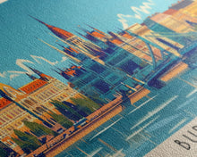 Carregar imagem no visualizador da galeria, Budapest Hungary Travel Art, City Art, Framed Canvas Print or Metal Wall Art, Europe Travel Poster, Panoramic Wall Art, Extra Wide Wall Art