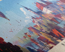 Carregar imagem no visualizador da galeria, Bytom Poland Panoramic Travel Poster, Framed Canvas Print or Metal Wall Art, Travel Art, Home Decor, Panoramic Painting, Midcentury Art