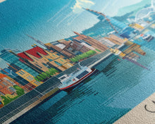 Carregar imagem no visualizador da galeria, Cardiff United Kingdom Travel Art, City Art, Framed Canvas Print or Metal Wall Art, Europe Travel Poster, Panoramic Wall Art, Extra Wide Wall Art