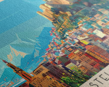 Cargar imagen en el visor de la galería, Castellon de la Plana Spain Wall Art, Panoramic Travel Poster, Panoramic Framed Canvas Print, City Wall Art, Wall Hanging Home Decor, Travel Art