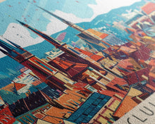 Load image into Gallery viewer, Cluj Napoca Romania Travel Print Wall Art, Panoramic City Art, Travel Art, Wall Decor, Vacation Gift, Framed Canvas Print Or Metal Art