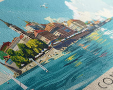 Cargar imagen en el visor de la galería, Constana Romania Wall Art, Panoramic Travel Poster, Panoramic Framed Canvas Print, City Wall Art, Wall Hanging Home Decor, Travel Art