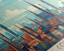 Load image into Gallery viewer, Coventry United Kingdom Wall Art, Panoramic Travel Poster, Panoramic Framed Canvas Print, City Wall Art, Wall Hanging Home Decor, Travel Art