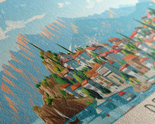 Load image into Gallery viewer, Denizli Turkey Wall Art, Panoramic Travel Poster, Panoramic Framed Canvas Print, City Wall Art, Wall Hanging Home Decor, Travel Art