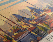 Load image into Gallery viewer, Diyarbakr Turkey Panoramic Travel Poster, Framed Canvas Print or Metal Wall Art, Travel Art, Home Decor, Panoramic Painting, Midcentury Art