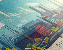 Load image into Gallery viewer, Duisburg Germany Wall Art, Panoramic Travel Poster, Panoramic Framed Canvas Print, City Wall Art, Wall Hanging Home Decor, Travel Art