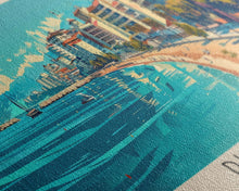 Load image into Gallery viewer, Durres Albania Travel Print Wall Art, Panoramic City Art, Travel Art, Wall Decor, Vacation Gift, Framed Canvas Print Or Metal Art