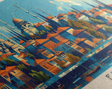 Load image into Gallery viewer, Elazig Turkey Wall Art, Panoramic Travel Poster, Panoramic Framed Canvas Print, City Wall Art, Wall Hanging Home Decor, Travel Art