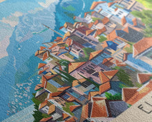 Load image into Gallery viewer, Elbasan Albania Travel Print Wall Art, Panoramic City Art, Travel Art, Wall Decor, Vacation Gift, Framed Canvas Print Or Metal Art