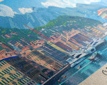 Carregar imagem no visualizador da galeria, Genoa Italy Travel Art, City Art, Framed Canvas Print or Metal Wall Art, Europe Travel Poster, Panoramic Wall Art, Extra Wide Wall Art