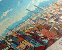 Carregar imagem no visualizador da galeria, Getafe Spain Panoramic Travel Poster, Framed Canvas Print or Metal Wall Art, Travel Art, Home Decor, Panoramic Painting, Midcentury Art