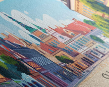 Load image into Gallery viewer, Gliwice Poland Panoramic Travel Poster, Framed Canvas Print or Metal Wall Art, Travel Art, Home Decor, Panoramic Painting, Midcentury Art