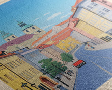 Cargar imagen en el visor de la galería, České Budějovice Czech Republic Travel Poster Framed Canvas Print, Midcentury Modern Art, Pop Art Decor, Living Room Wall Art