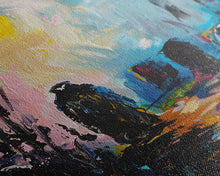 Load image into Gallery viewer, Creepy Haunted Cemetary Framed Canvas Print Halloween Art, Impasto Style Spooky Season Decor