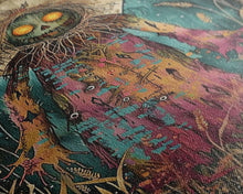 Load image into Gallery viewer, Creepy Moonlit Scarecrow Framed Canvas Print | Halloween Art | Spooky Harvest Artwork | Sinister Scarecrow Art for Home Decor