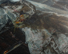 Load image into Gallery viewer, Ghostly Bride in Abandoned Church Framed Canvas Print | Halloween Bride Art | Eerie Bride Decor for Home | Haunted Wedding Artwork