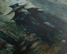 Carregar imagem no visualizador da galeria, Ghostly Figure in Victorian Attire - Eerie Night Stalker Gothic Art Framed Canvas Print, Halloween Haunted House Decor