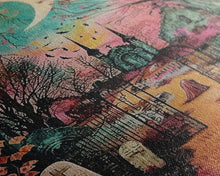 Load image into Gallery viewer, Creepy Moonlit Trees Framed Canvas Print, Haunted Forest Art, Halloween Night Scene, Eerie Woods Decor, Spooky Artwork, Framed Canvas Print