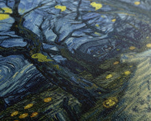 Load image into Gallery viewer, Dark Steamy Train at Night Framed Canvas Print, Halloween Wall Art, Spooky Train Station Decor, Haunted Transportation Artwork, Ghostly Art