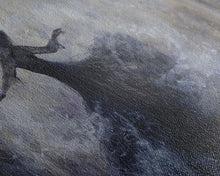 Carregar imagem no visualizador da galeria, Ballerina Dancing In The Fog, Framed Canvas Print, Halloween Decor, Macabre Dark Academia Wall Art