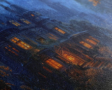 Load image into Gallery viewer, Dark Academia Victorian Mansion Framed Canvas Print, Victorian Oil Painting, Spooky Vibes Halloween Wall Art