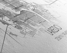 Load image into Gallery viewer, Panoramic Laredo City Map, Texas Art, Map Print, Minimalist Wall Art, Canvas Art, Housewarming Gift, Street Map Art, Closing Gift