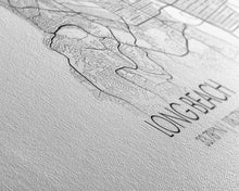 Load image into Gallery viewer, Panoramic Long Beach City Map, California Art, Map Print, Minimalist Wall Art, Canvas Art, Housewarming Gift, Street Map Art, Closing Gift