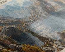 Load image into Gallery viewer, Angel Lake Nevada Panoramic Framed Canvas Print, Lake House Art, Boho Decor, Travel Poster, Nature Wall Art, Serene Scene