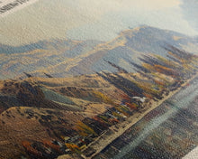 Load image into Gallery viewer, Baker Lake Washington Panoramic Framed Canvas Print, Lake House Art, Boho Decor, Travel Poster, Nature Wall Art, Serene Scene