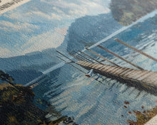 Load image into Gallery viewer, Banks Lake Washington Panoramic Framed Canvas Print, Lake House Decor, Rustic Art, Travel Poster, Scenic View, Home Decoration