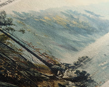 Load image into Gallery viewer, Bantam Lake Connecticut Lake House Art, Framed Canvas Print, Panoramic Travel Poster, Scenic View, Modern Decor, Water Reflection