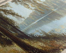 Load image into Gallery viewer, Bay Springs Lake Mississippi Framed Canvas Print, Panoramic Lake House Art, Scenic Painting, Travel Poster, Modern Decor, Nature Scene