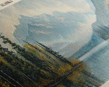 Load image into Gallery viewer, Bear Lake Alaska Framed Canvas Print, Panoramic Lake House Decor, Scenic View, Travel Poster, Rustic Art, Water Reflection