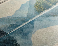 Load image into Gallery viewer, Beaver Lake Arkansas Framed Canvas Print, Panoramic Lake House Decor, Scenic Painting, Travel Poster, Rustic Art, Nature Wall Art