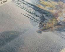 Load image into Gallery viewer, Becharof Lake Panoramic Framed Canvas Print, Lake House Decor, Scenic View, Travel Poster, Modern Art, Nature Scene