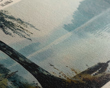 Load image into Gallery viewer, Beech Fork Lake West Virginia Framed Canvas Print, Panoramic Lake House Art, Scenic Painting, Travel Poster, Rustic Decor, Nature Scene