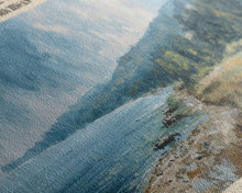 Load image into Gallery viewer, Big Glen Lake Michigan Framed Canvas Print, Lake House Decor, Panoramic Scenic View, Travel Poster, Rustic Art, Lake Painting