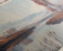 Load image into Gallery viewer, Blackwater Lake Framed Canvas Print, Lake House Decor, Panoramic Scenic View, Travel Poster, Minimalist Art, Lake Painting