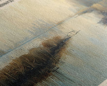 Carregar imagem no visualizador da galeria, Blue Springs Lake Missouri Framed Canvas Print, Lake House Art, Panoramic Scenic View, Travel Poster, Minimalist Art, Lake Painting