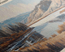 Load image into Gallery viewer, Bradley Lake Wyoming Framed Canvas Print, Panoramic Lake House Decor, Wall Art, Travel Poster, Rustic Lake Painting, Nature Art