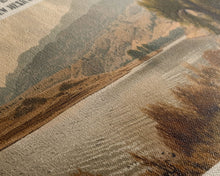 Load image into Gallery viewer, Brantley Lake New Mexico Framed Canvas Print, Lake House Art, Panoramic Wall Art, Travel Poster, Modern Lake Painting, Nature Art