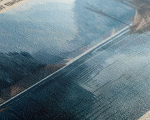 Carregar imagem no visualizador da galeria, Burnsville Lake West Virginia Framed Canvas Print, Panoramic Lake House Decor, Wall Art, Travel Poster, Modern Lake Painting, Nature Art