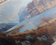 Carregar imagem no visualizador da galeria, Canyon Ferry Lake Framed Canvas Print, Panoramic Lake House Decor, Wall Art, Travel Poster, Modern Lake Painting, Home Decor