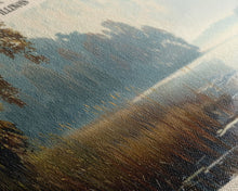 Cargar imagen en el visor de la galería, Cedar Lake Illinois Framed Canvas Print, Lake House Art, Panoramic Wide Art, Travel Poster, Minimalist Lake Painting, Home Decor